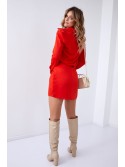 Shirt wrap dress with draping, dark orange 110537 - Online store - Boutique